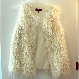 White Furry Vest